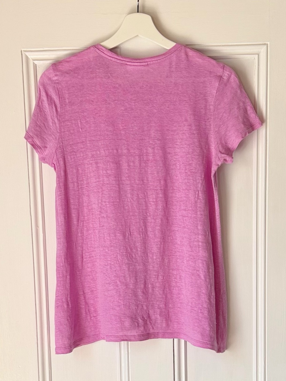 J. Jill Love Linen Pink Short Sleeve 100% Linen T-shirt Top Sz S Asymmetrical - Picture 3 of 6